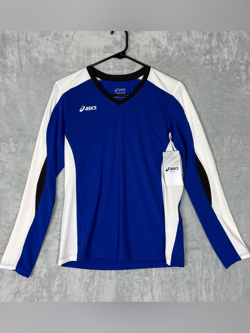 ASICS Unisex-Child Jr. Roll Shot Performance Jersey, Royal/White, XLarge